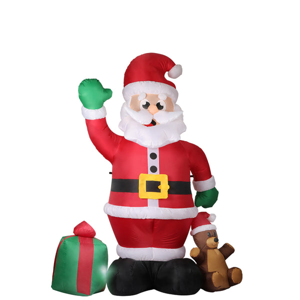 Santaco Inflatable Christmas Outdoor Decoration Santa 2.4M LED Lights Xmas Party - Lets Party