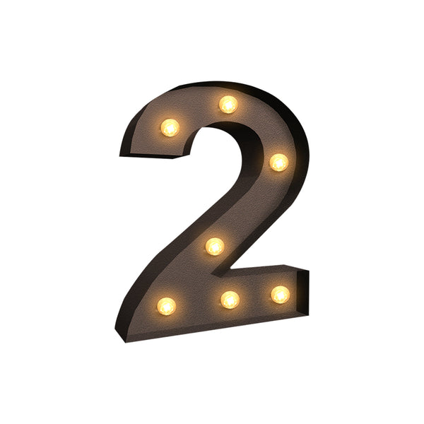 LED Metal Number Lights Free Standing Hanging Marquee Event Party D?cor Number 2 - Lets Party