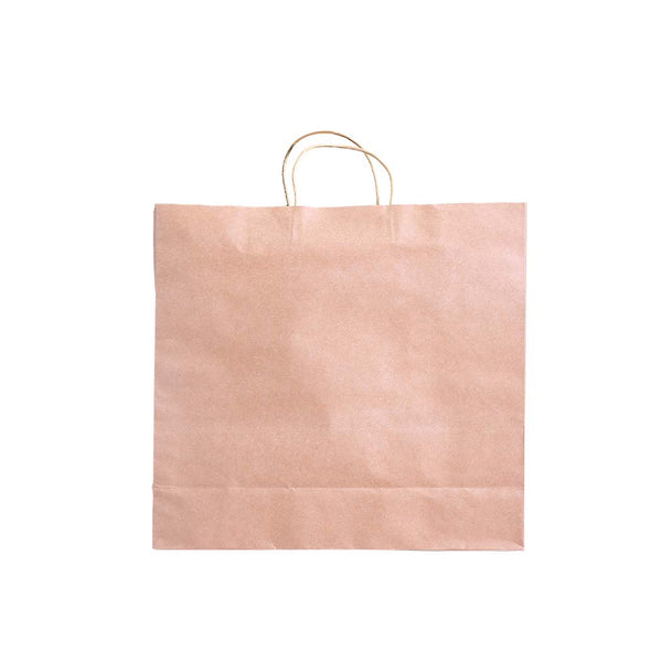 50x Brown Paper Bag Kraft Eco Recyclable Gift Carry Shopping Retail Bags Handles - Lets Party