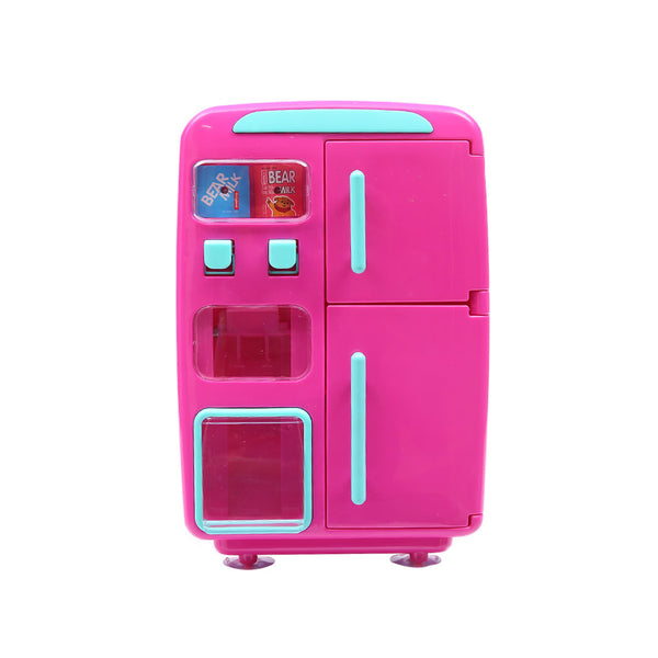 Kids Play Set 2 IN 1 Refrigerator Vending Machine Kitchen Pretend Play Toys Pink - Lets Party