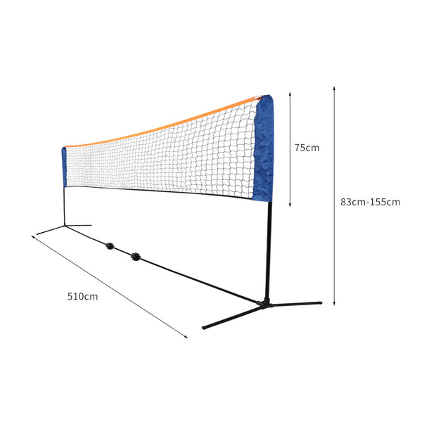 5M Badminton Volleyball Tennis Net Portable Sports Set Stand Beach Backyards - Lets Party