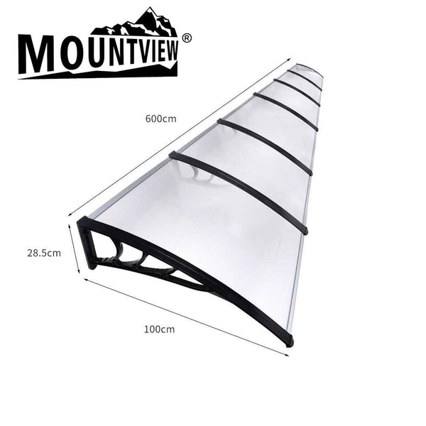 Door Window Awning Outdoor Canopy UV Patio Sun Shield Rain Cover DIY 1M X 6M - Lets Party