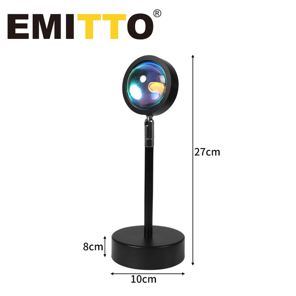 EMITTO USB Sunset Projection Lamp LED Modern Romantic Night Light Multi-colour - Lets Party