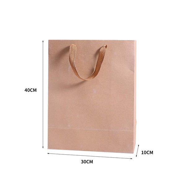 50x Brown Paper Bag Kraft Eco Recyclable Gift Carry Shopping Retail Bags Handles - Lets Party