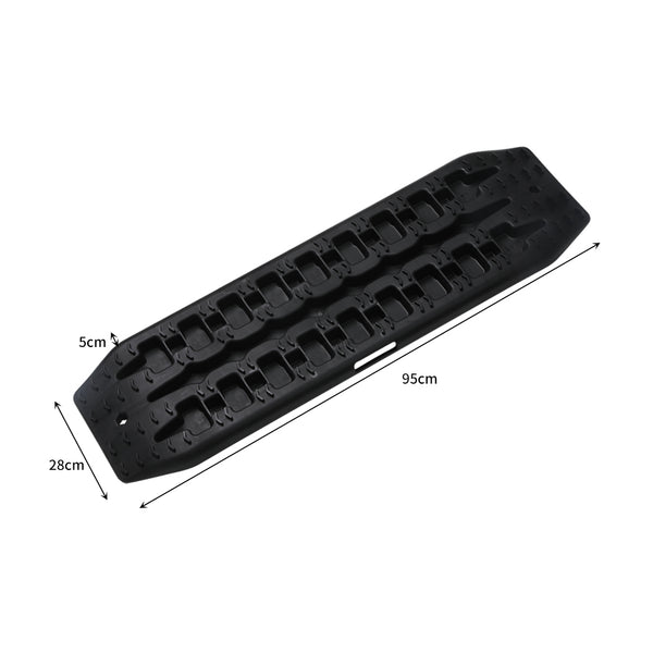 2PK Recovery Tracks 10T Sand Tracks Mud Snow Grass Accessory 4WD In Black Colour - Lets Party