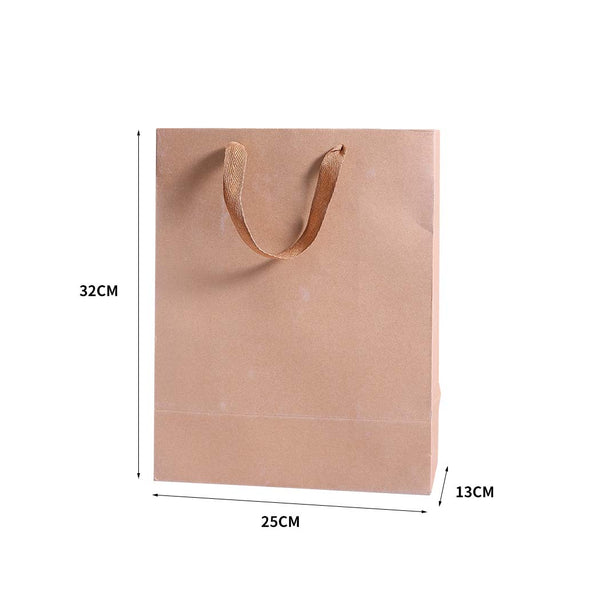 50x Brown Paper Bag Kraft Eco Recyclable Gift Carry Shopping Retail Bags Handles - Lets Party