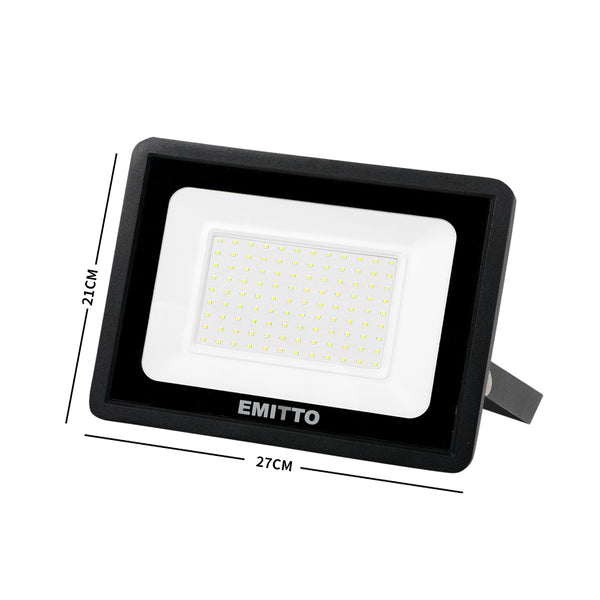 Emitto LED Flood Light 100W Outdoor Floodlights Lamp 220V-240V Cool White - Lets Party