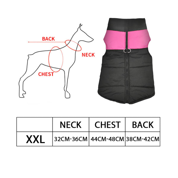 PaWz PaWz Dog Winter Jacket Padded Pet Clothes Windbreaker Vest Coat 2XL Pink - Lets Party