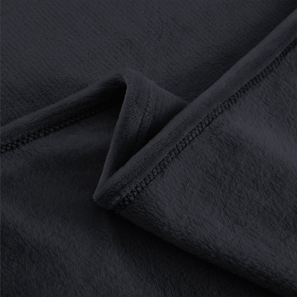 DreamZ 320GSM 220x240cm Ultra Soft Mink Blanket Warm Throw in Dark Grey Colour - Lets Party