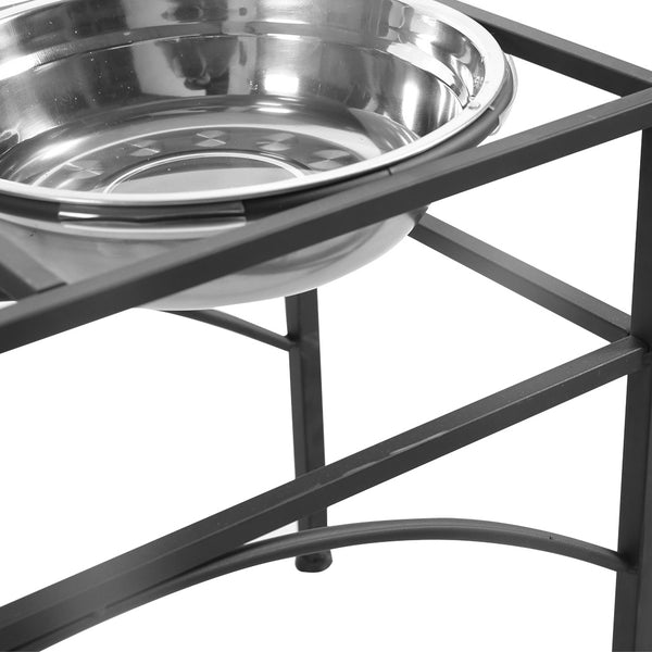 PaWz Dual Elevated Raised Pet Dog Puppy Feeder Bowl Stainless Steel Food Water Stand - Lets Party