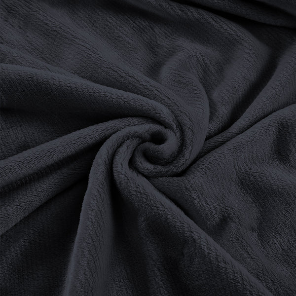 DreamZ 320GSM 220x240cm Ultra Soft Mink Blanket Warm Throw in Dark Grey Colour - Lets Party