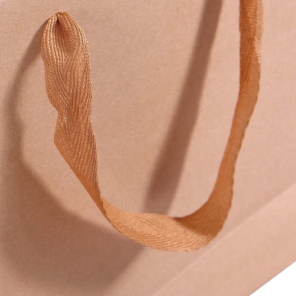 50x Brown Paper Bag Kraft Eco Recyclable Gift Carry Shopping Retail Bags Handles - Lets Party