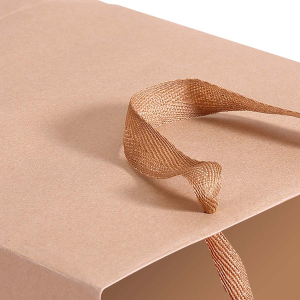 50x Brown Paper Bag Kraft Eco Recyclable Gift Carry Shopping Retail Bags Handles - Lets Party
