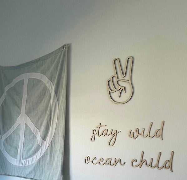 Peace Sign Hand |  Kids Play Room Decor | Nursey Wall Decor | Playroom Art | Wooden Wall Art | Skater Room | Peace Sign | Peace Symbol