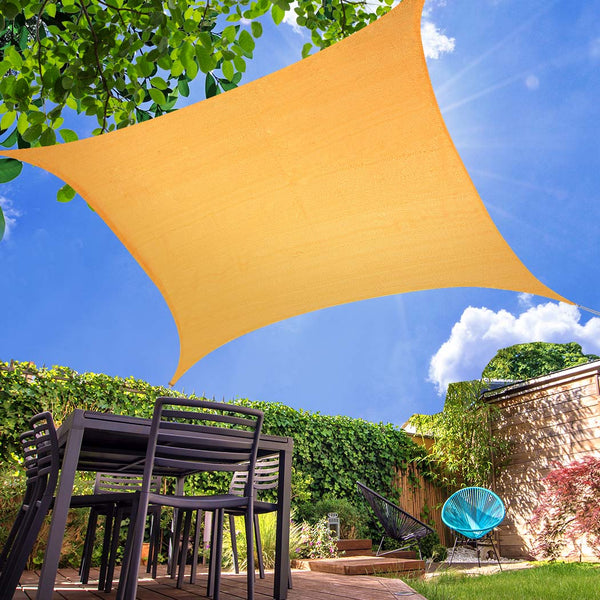 Sun Shade Sail Cloth ShadeCloth Canopy Outdoor Awning Cover Square Beige 3Mx3M - Lets Party