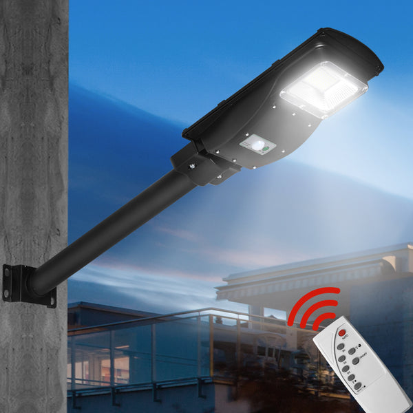 Solar Sensor LED Street Lights Flood Garden Wall Light Motion Pole Outdoor 30W - Lets Party