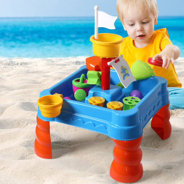 21pc Kids Sand Water Activity Play Table Child Fun Outdoor Sandpit Toys Set - Lets Party