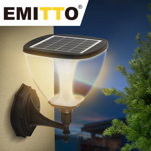 EMITTO LED Solar Powered Light Garden Pathway Wall Lamp Landscape Yard Outdoor - Lets Party