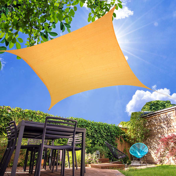 Sun Shade Sail Cloth Canopy ShdeCloth Outdoor Awning Rectangle Cover Beige 2x2.5 - Lets Party