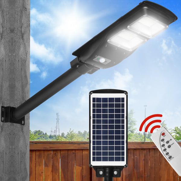 Solar Sensor LED Street Lights Flood Garden Wall Light Motion Pole Outdoor 60W - Lets Party