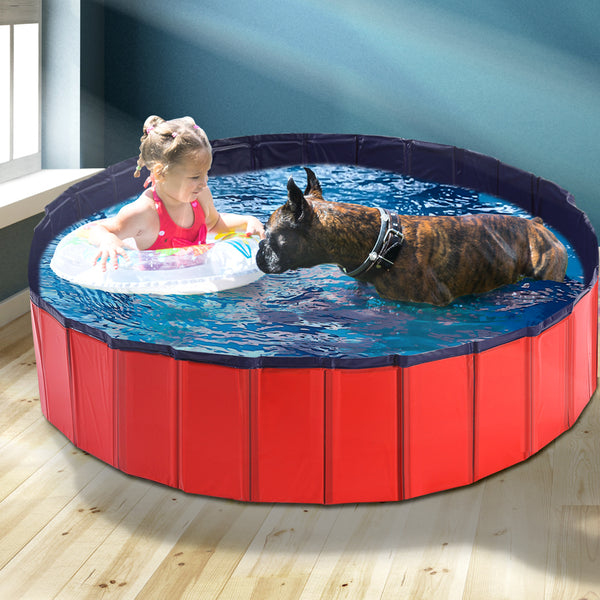 Pet Swimming Pool Dog Cat Animal Folding Bath Washing Portable Pond L - Lets Party