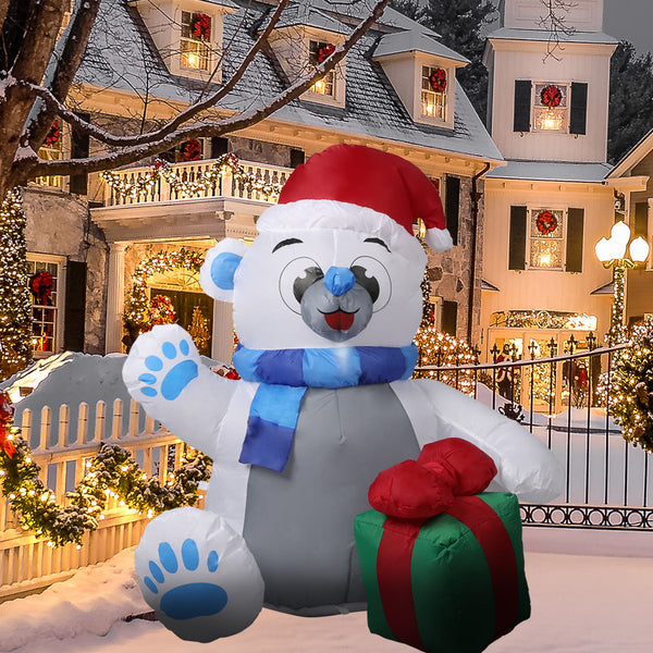 Santaco Inflatable Christmas Decorations Polar bear 1.2M LED Lights Xmas Party - Lets Party