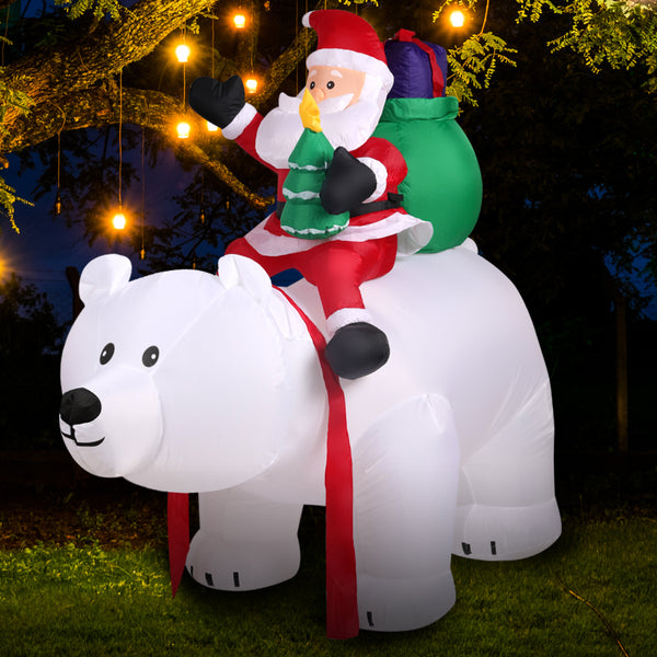 Inflatable Christmas Santa Snowman with LED Light Xmas Decoration Outdoor Type 9 - Lets Party