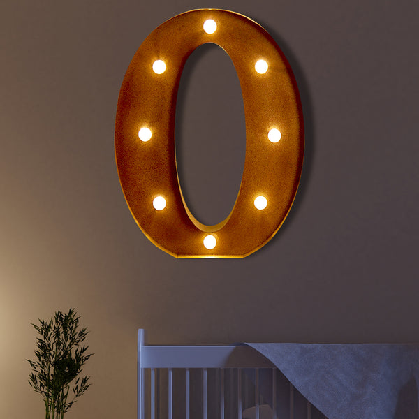 LED Metal Letter Lights Free Standing Hanging Marquee Event Party D?cor Letter O - Lets Party