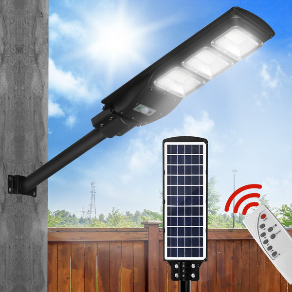 Solar Sensor LED Street Lights Flood Garden Wall Light Motion Pole Outdoor 90W - Lets Party