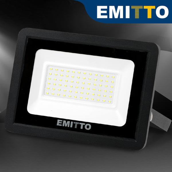 Emitto LED Flood Light 50W Outdoor Floodlights Lamp 220V-240V Cool White - Lets Party