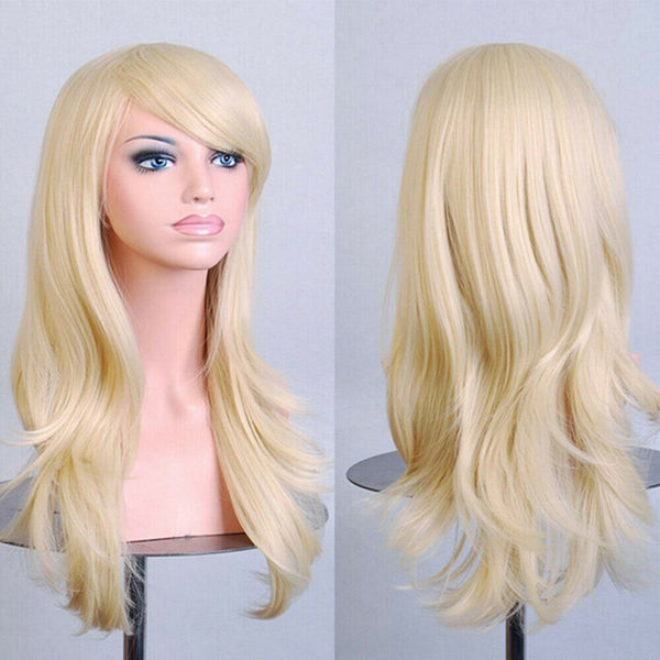 Womens 70cm Long Wavy Curly Hair Synthetic Cosplay Full Wig Wigs Party - Lets Party