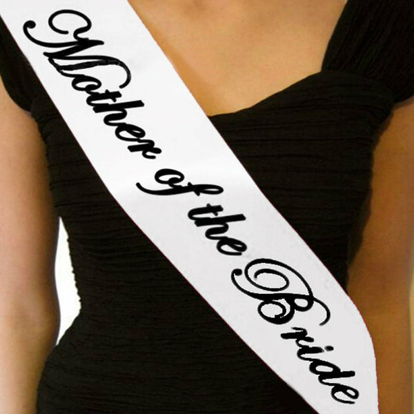 6Pcs White Black Sashes Bridal Bride To Be Bridesmaid Maid Hens Night Party Wedd - Lets Party