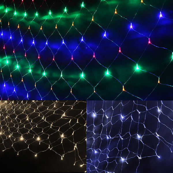 6x4M 800 LED String Fairy Light Net Mesh Curtain Xmas Wedding Party Cool White - Lets Party