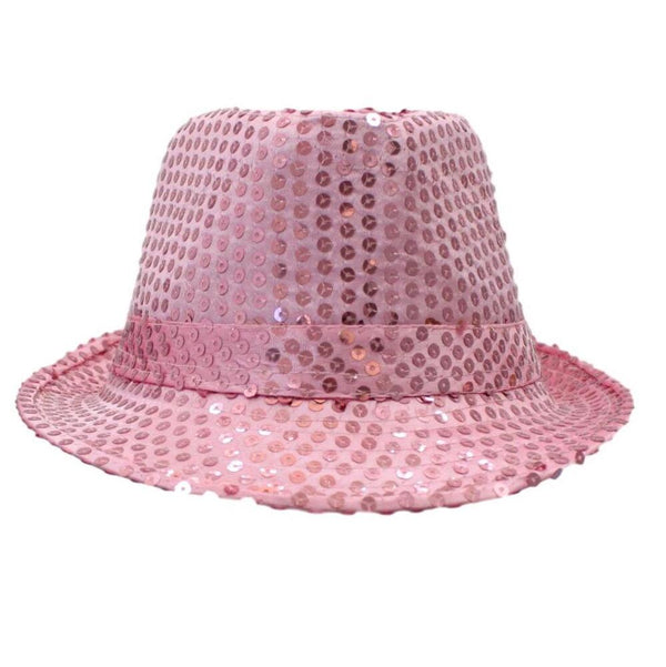 FEDORA Trilby Hat Cap Glitter Sequin Sequinned Dance Party Costume MJ Jazz Hats - Lets Party