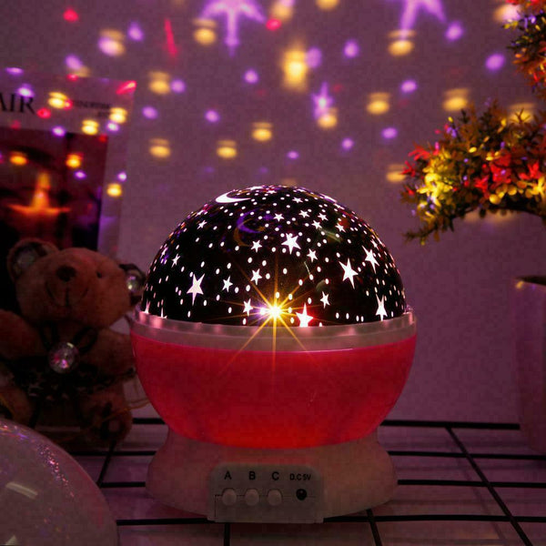 LED Night Star Sky Projector Light Lamp Rotating Starry Baby Room Kids Gift - Lets Party