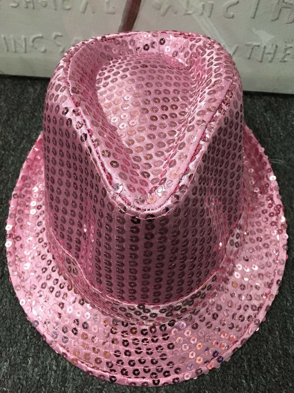 FEDORA Trilby Hat Cap Glitter Sequin Sequinned Dance Party Costume MJ Jazz Hats - Lets Party