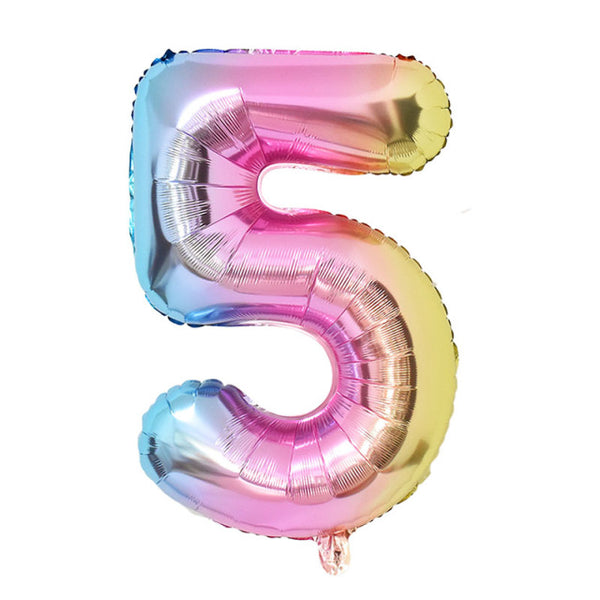 1Set Rainbow Unicorn Balloon 32 inch Number Foil Balloons 1st Kids Unicorn Theme Birthday Party Decorations Baby Shower Globos - Lets Party