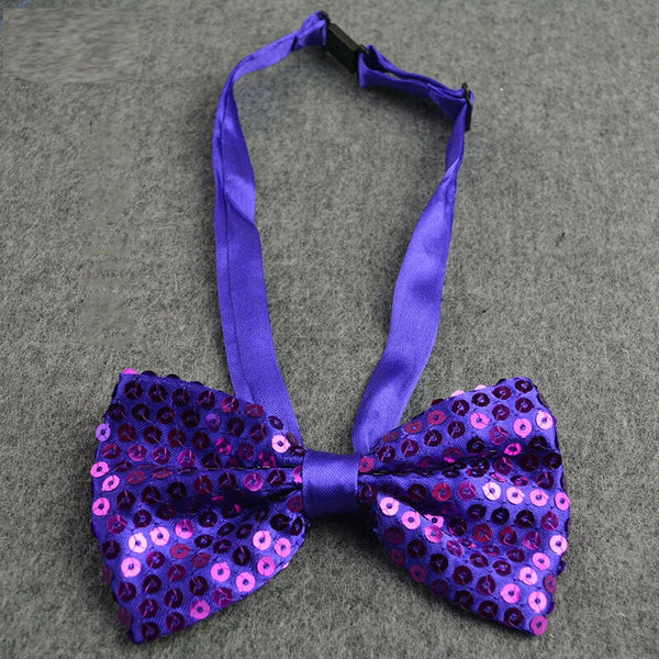 Glitter Sequin Clip-on Bowtie Men's Women Boys Girls Bow Tie Party Dance Costume - Lets Party