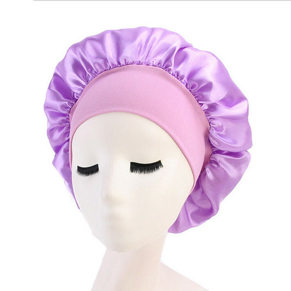 Women's Sleep Hair Hat Care Elastic Sleeping Bonnet Night Soft Cap 8 Colors - Lets Party