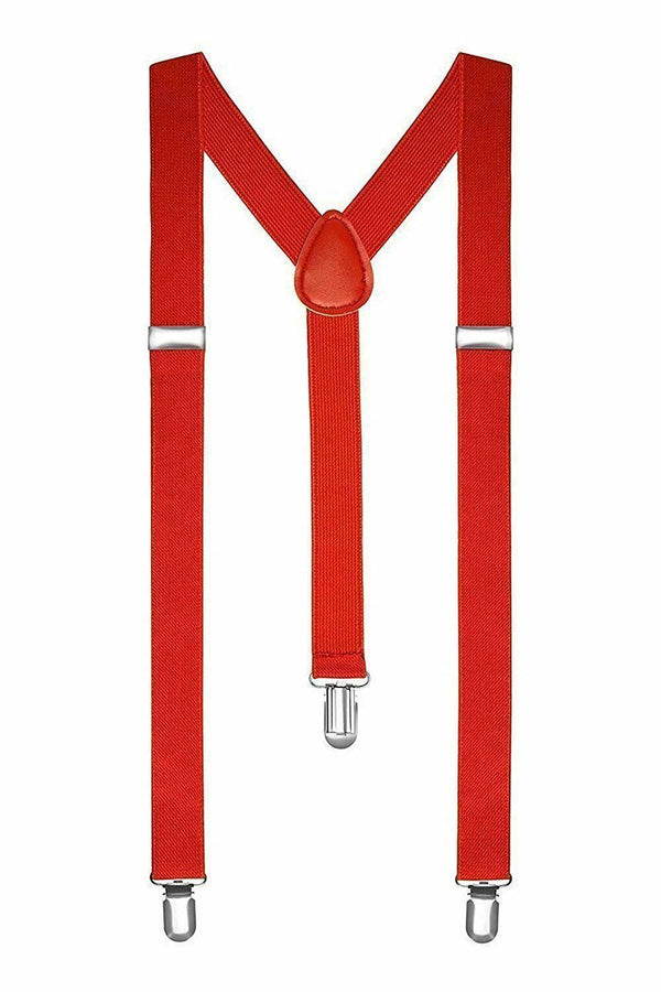Suspenders One Size Fully Adjustable Y Shaped Elastic Braces Strong Clips Unisex - Lets Party