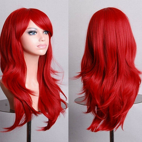 Womens 70cm Long Wavy Curly Hair Synthetic Cosplay Full Wig Wigs Party - Lets Party