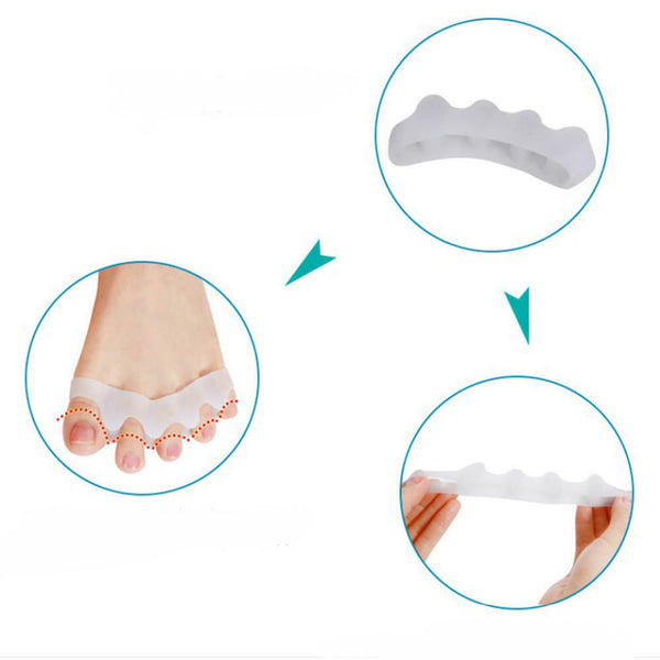 Toe Bunion Gel Separator Straightener Silicone Corrector Relief Pain Spacer - Lets Party