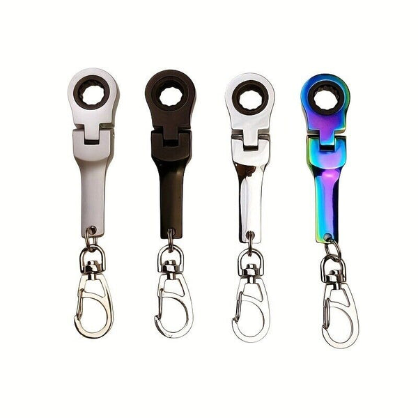 Mini 10mm Ratchet Spanner Portable Wrench Key Ring Key Chain Multifuntional