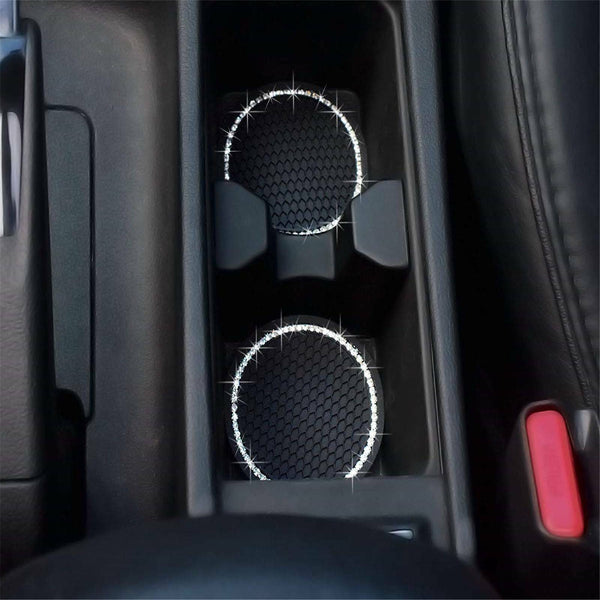 4X Anti-Slip Insert Coaster Bling Rhinestone Pads For Car Auto Cup Holder New AU