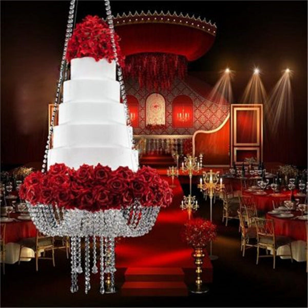 60cm Crystal Beads Candlestick Flower Stand Wedding Party Props Decoration AU