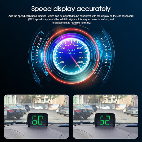 Car Digital GPS Satelite Speedo Speed Meter KMH HUD Head Up Display Universal