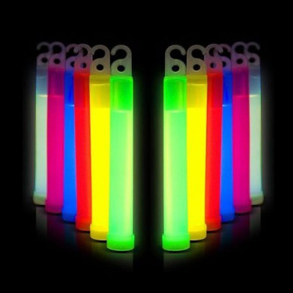 100PCS Glow Sticks 6 Inches Hook Glowsticks Lanyard Poi Party Glow in the dark