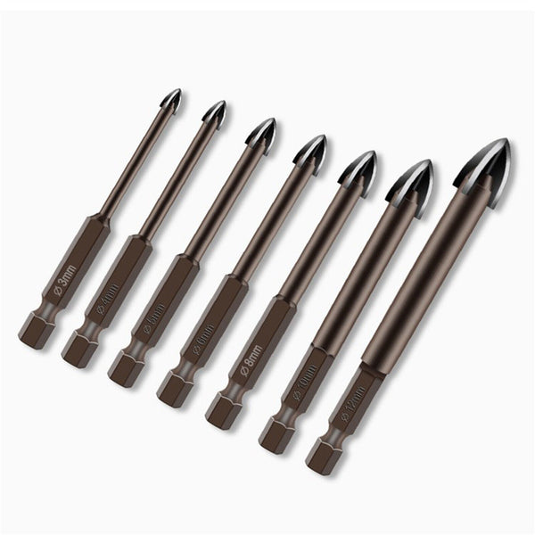 7PCS Efficient Universal Drilling Tool Multifunctional Cross Alloy Drill Bit