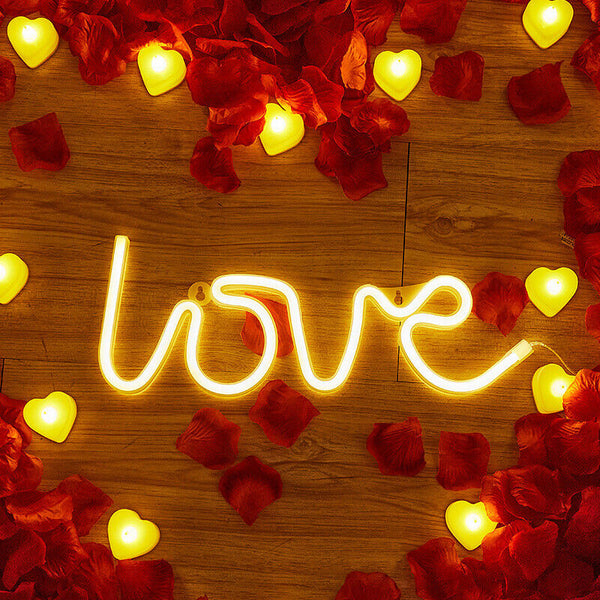 Love LED Neon Sign USB Battery Night Light Wall Bar Club Background Lamp Xmas Au