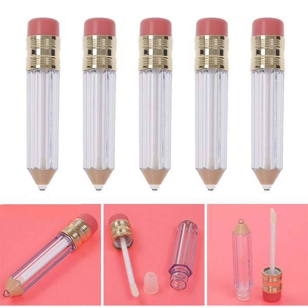 5/10/20x Empty Lip Gloss Tube Container Pencil Shape Lipstick Refillable Bottle - Lets Party
